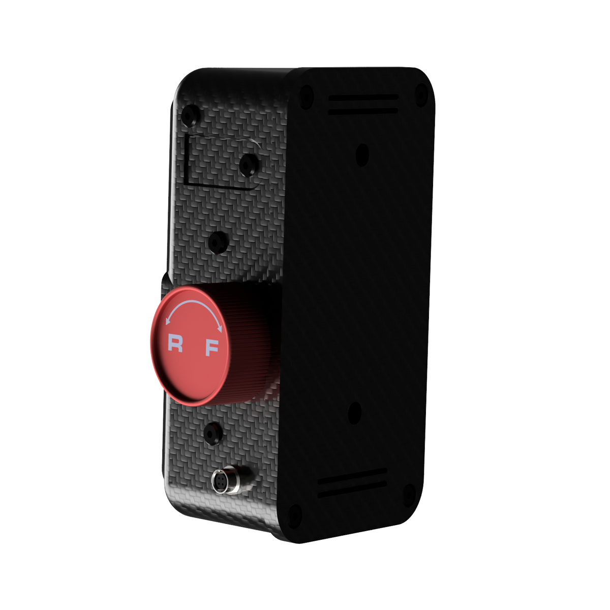 Rear view of the EPLAB BB2.1 CUP showing mounting holes and red rotary knob
