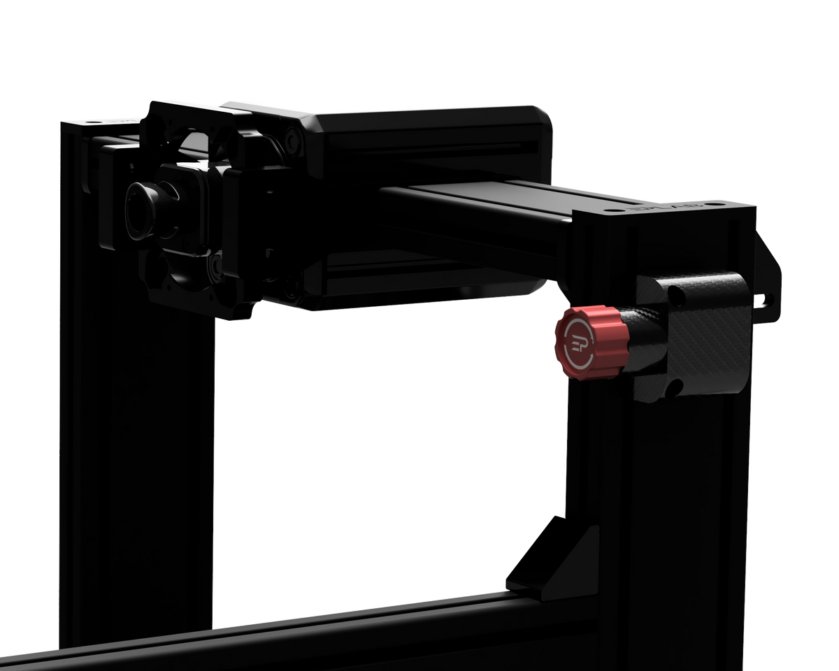 EPLAB Brake Bias X1 red rotary controller mounted beside an aluminium cockpit upright