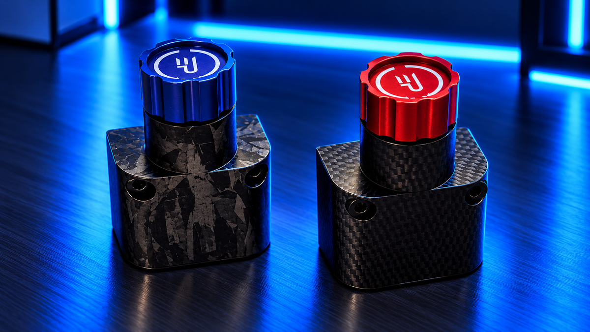 EPLAB Brake Bias X1 controllers with red and blue aluminium knobs