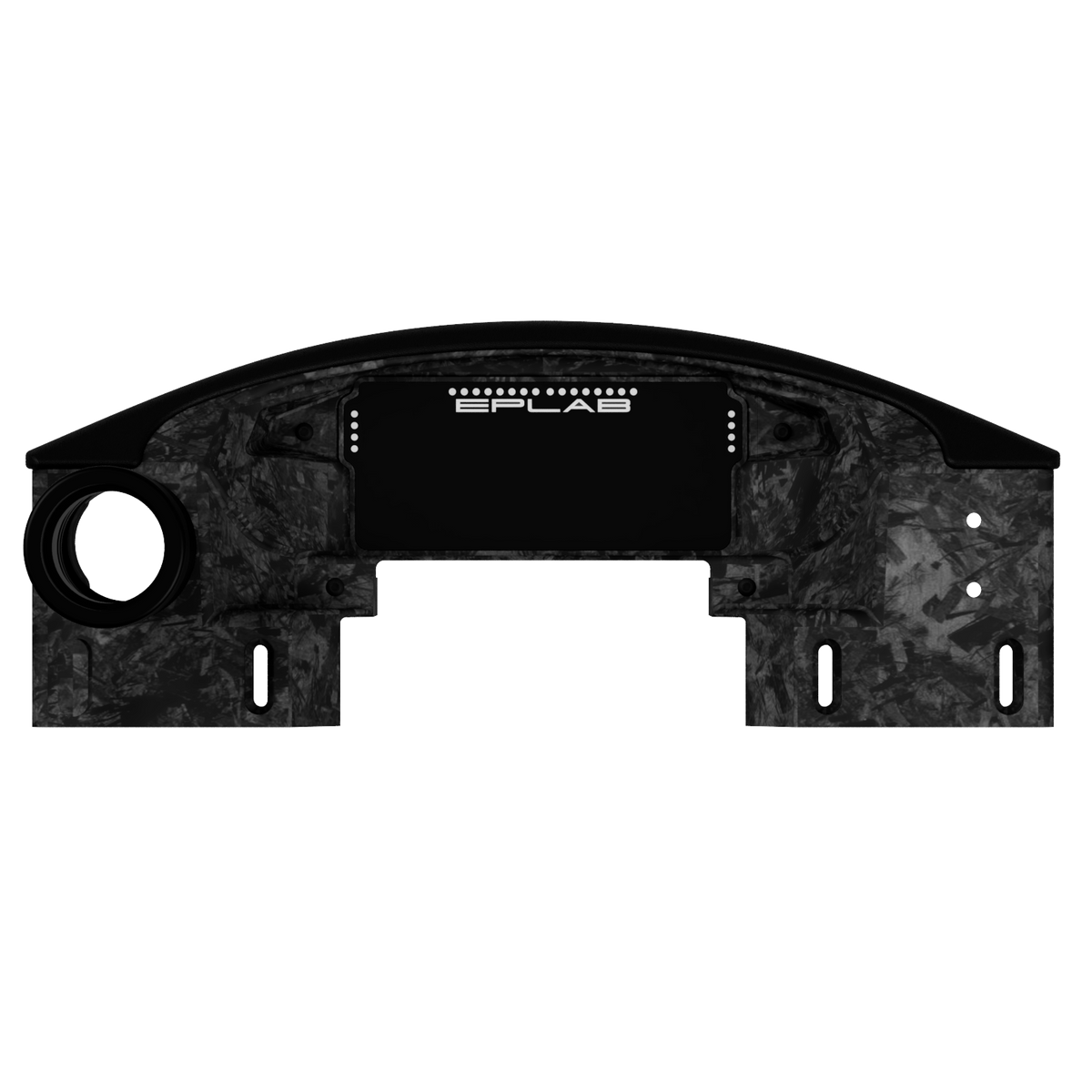 Front view of the EPLAB FC992.2 dashboard with central display and forged carbon-look housing