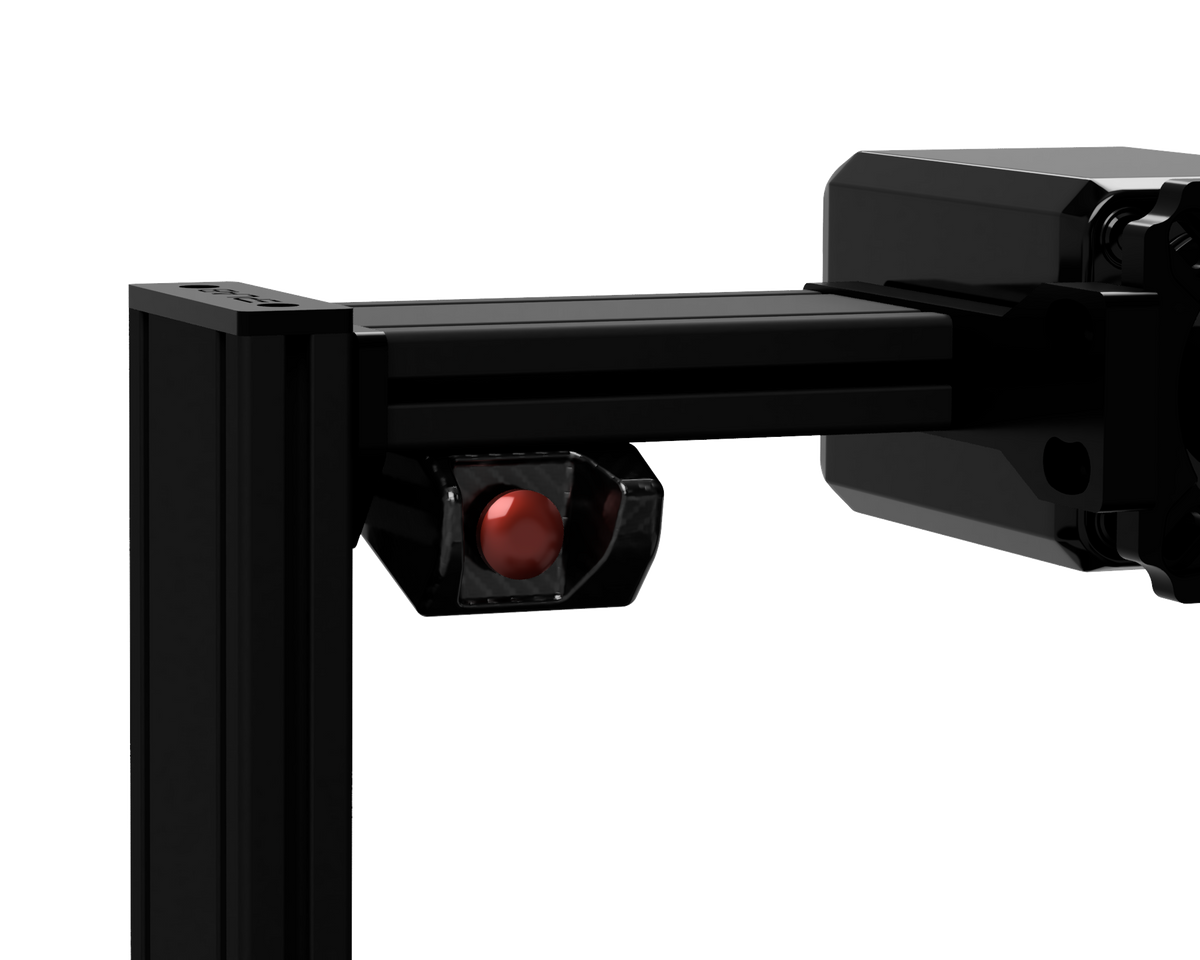 EPLAB Start Button with red button and twill carbon-look housing fitted under a cockpit profile