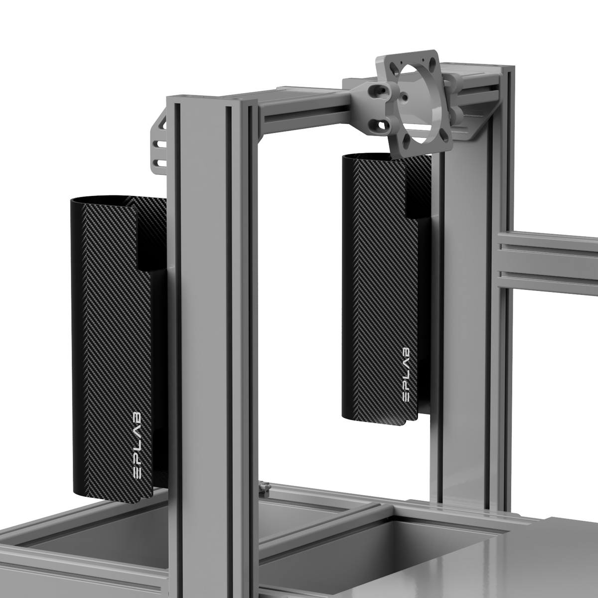 EPLAB Wind System Cover: Twill carbon-look covers mounted on vertical aluminium profiles